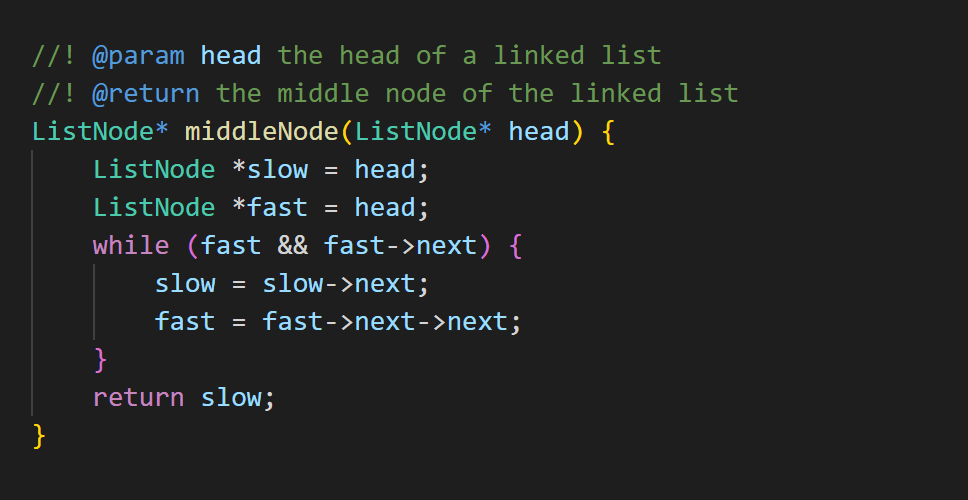 How to solve Leetcode 876. Middle of the Linked List