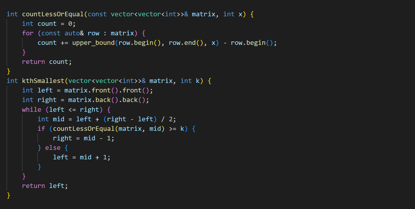 How to solve Leetcode 378. Kth Smallest Element in a Sorted Matrix
