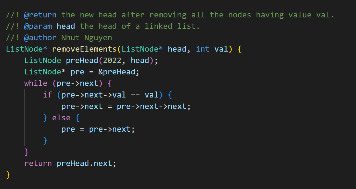 203. Remove Linked List Elements