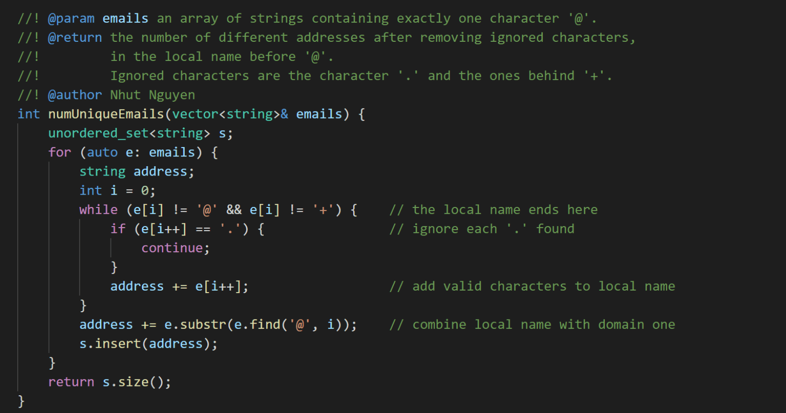 929. Unique Email Addresses