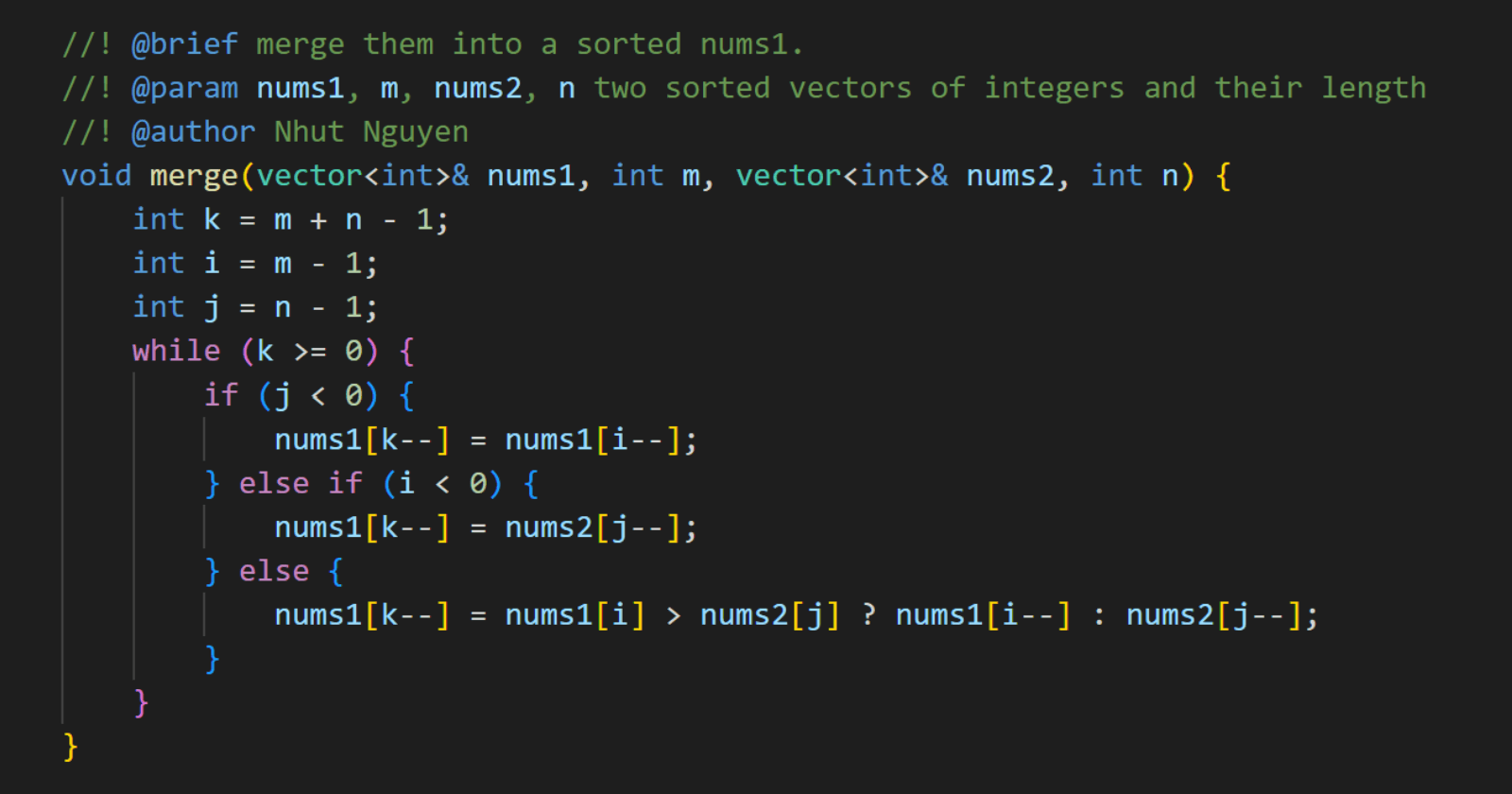 88. Merge Sorted Array