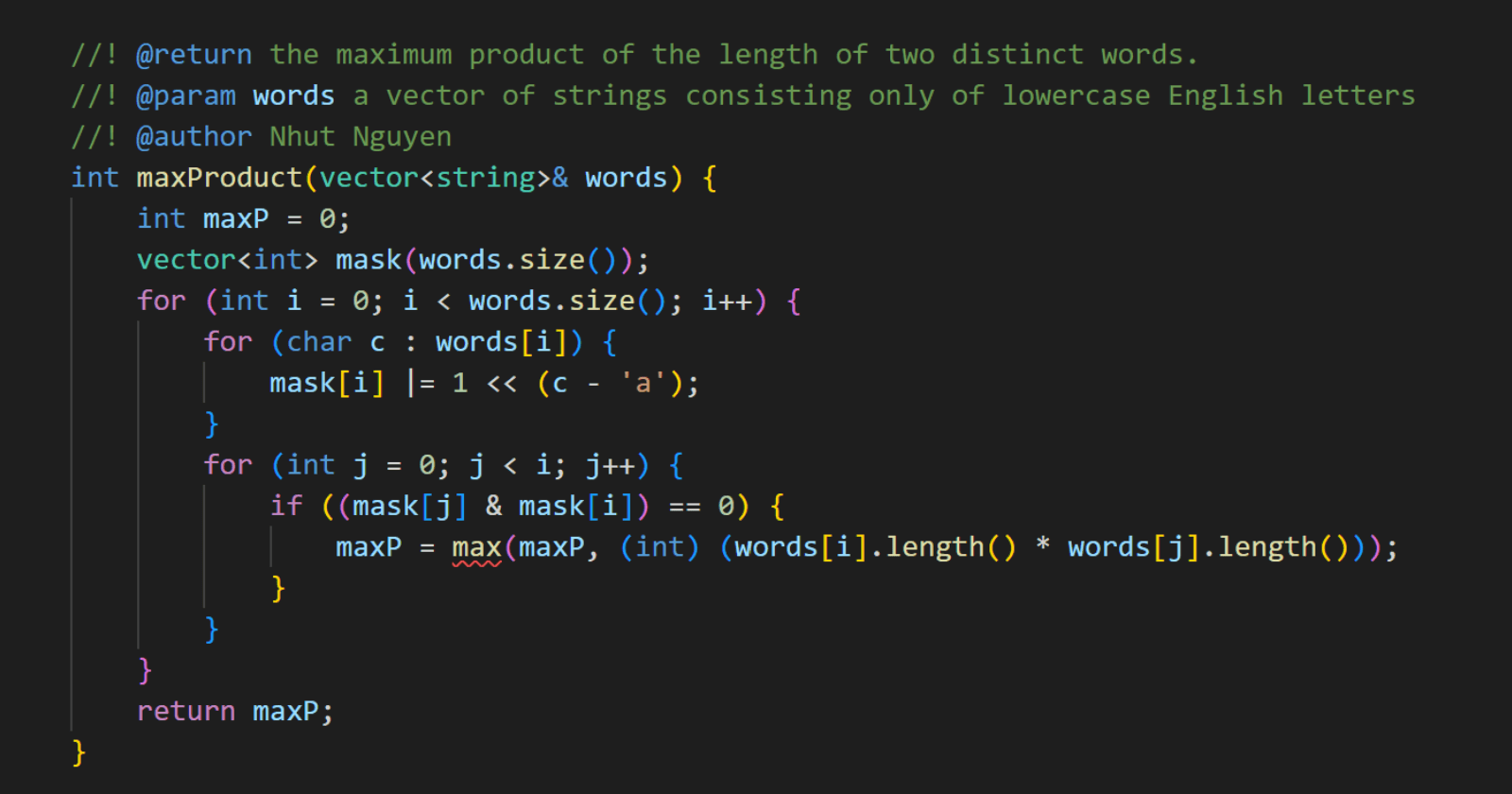 318. Maximum Product of Word Lengths