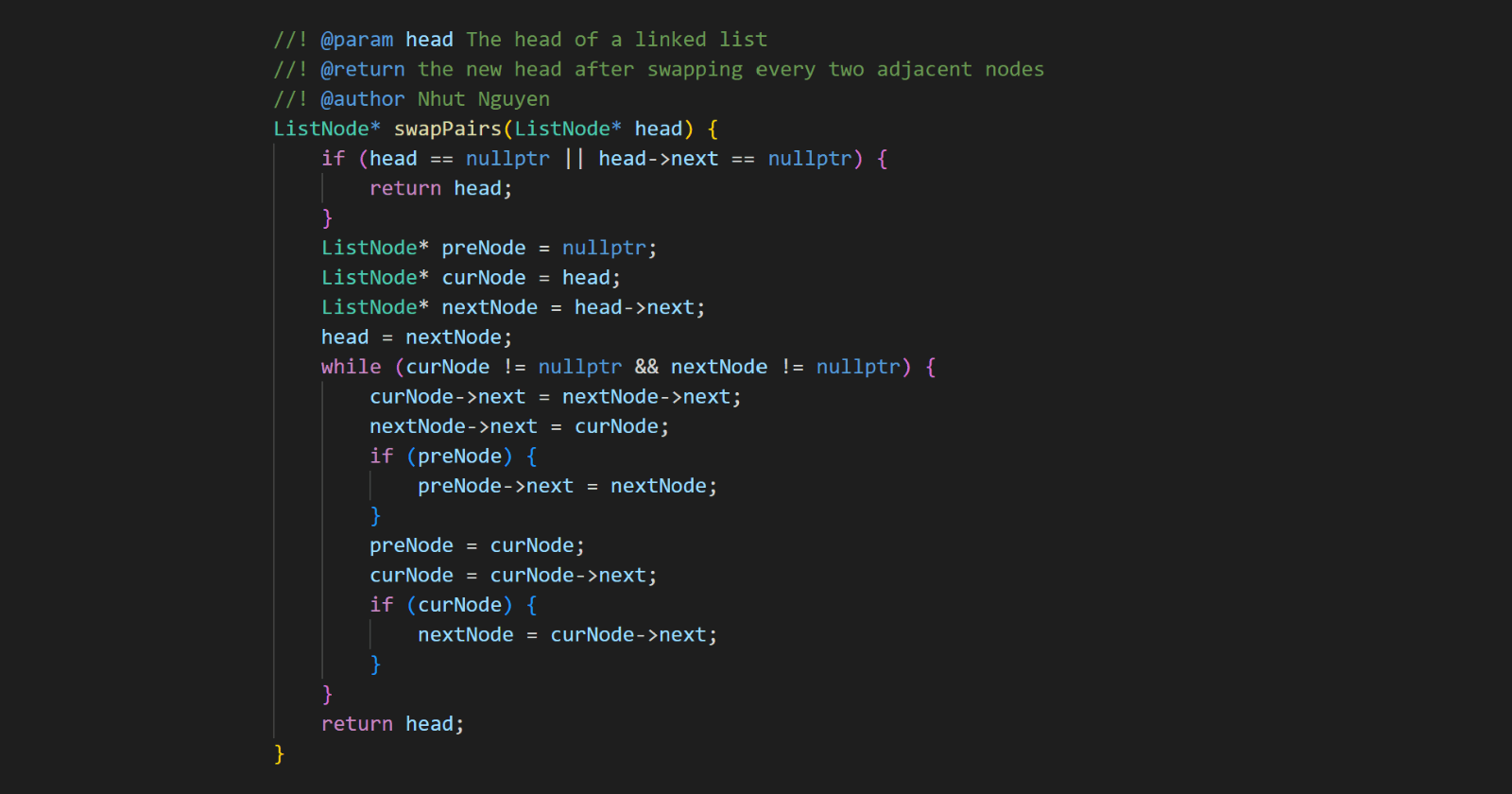 24. Swap Nodes in Pairs